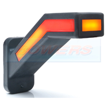 WAS W168.6DD 12v/24v Right Hand Red White Amber Neon LED End Outline Stalk Marker Light Lamp With Dynamic Indicator Progressive Sequential Indicator